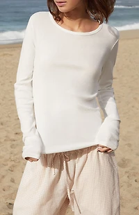 John Galt White Leah Long Sleeve Top