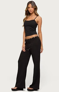 Edikted Bronte Grommet Straight Leg Sweatpants