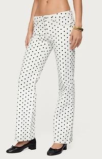Edikted Romily Polka Dot Low Rise Jeans