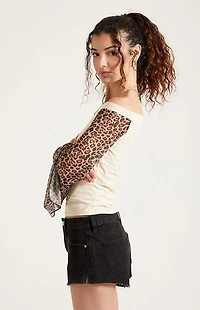 Pacsun Jamie Denim Micro Shorts Raw Cut Black