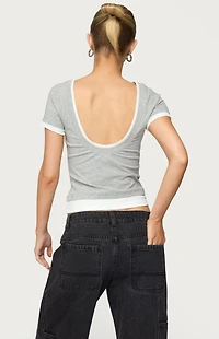 Edikted Julietta Contrast Layered T-Shirt