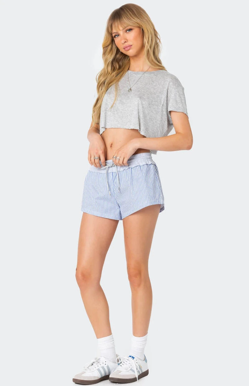 Edikted Riva Striped Contrast Shorts