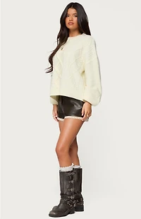 Edikted Lissa Lacey Faux Leather Shorts