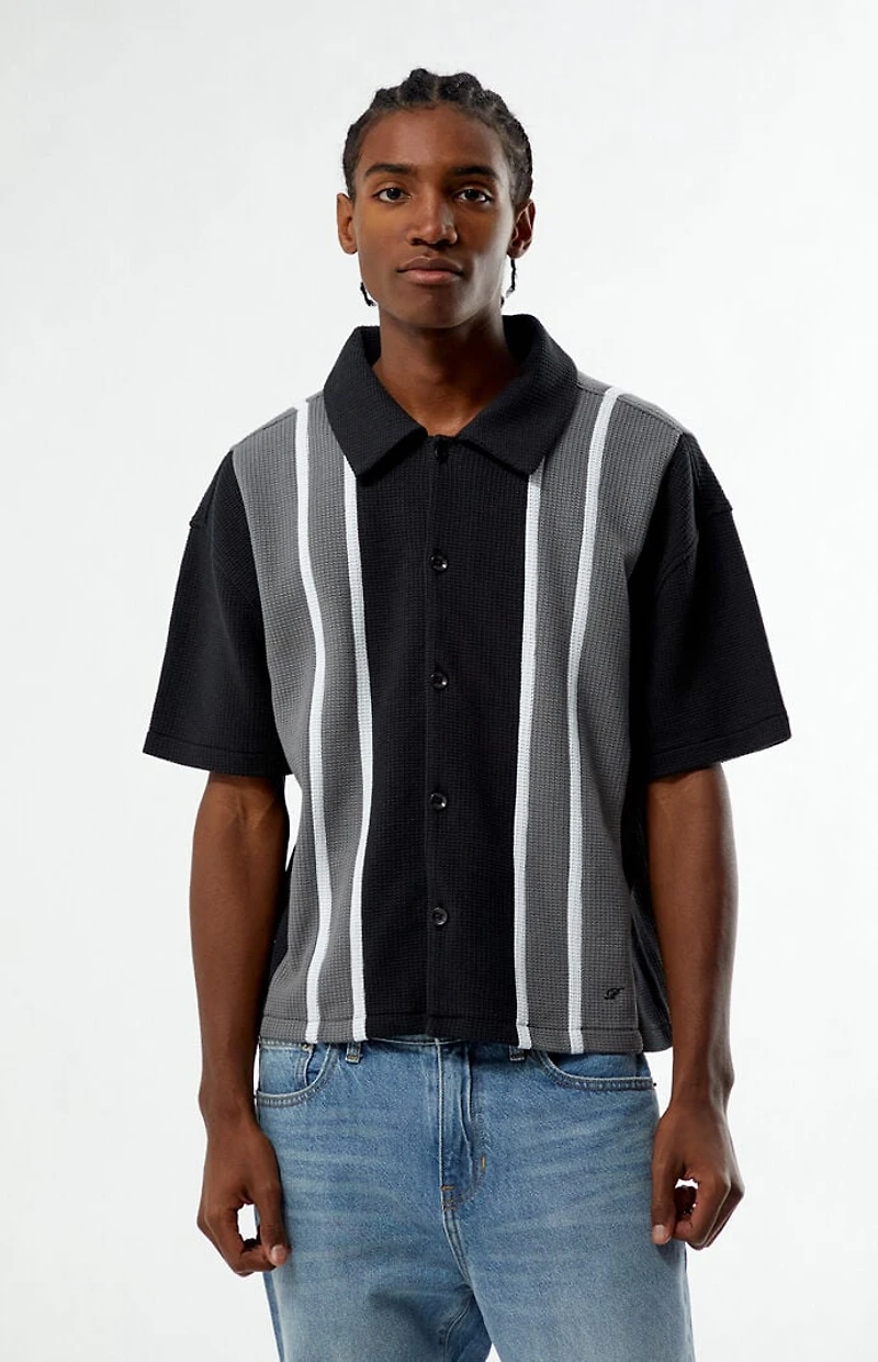 Pacsun Black Sloan Textured Camp Shirt