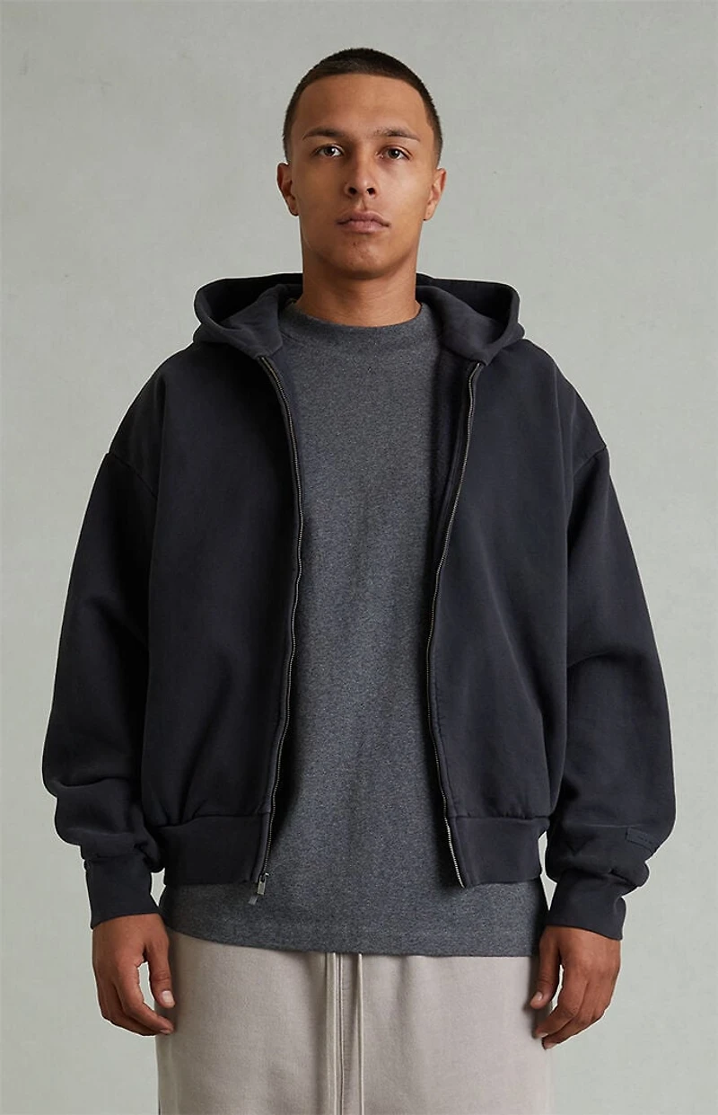 Fear of God ESSENTIALS Vintage Black Classic Full Zip Hoodie