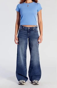 Pacsun Casey Low Rise Baggy Jeans Dark Indigo