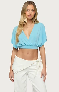 Edikted Candela V Neck Crop Top