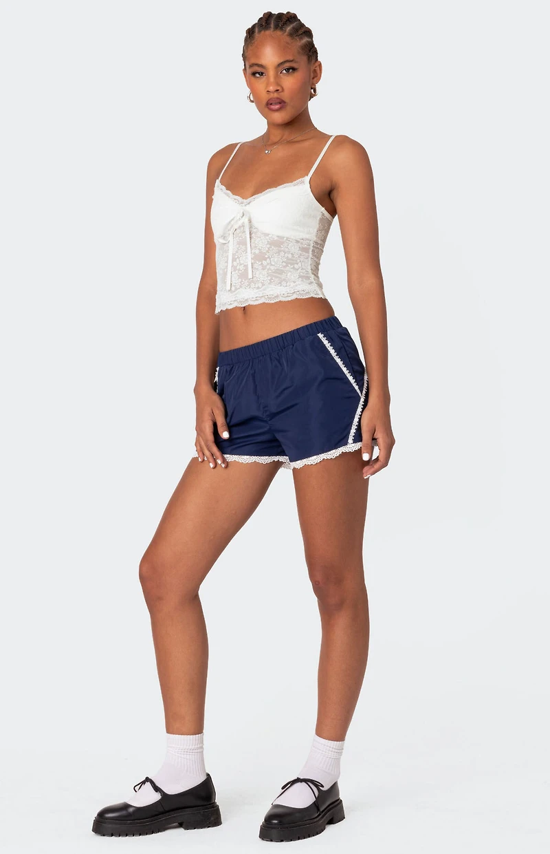 Edikted Kallie Lacey Track Shorts