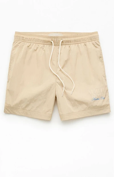 Pacsun White Rose 4.5" Volley Swim Trunks