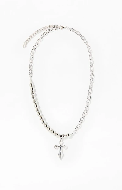 Pacsun Cross Pearl Necklace