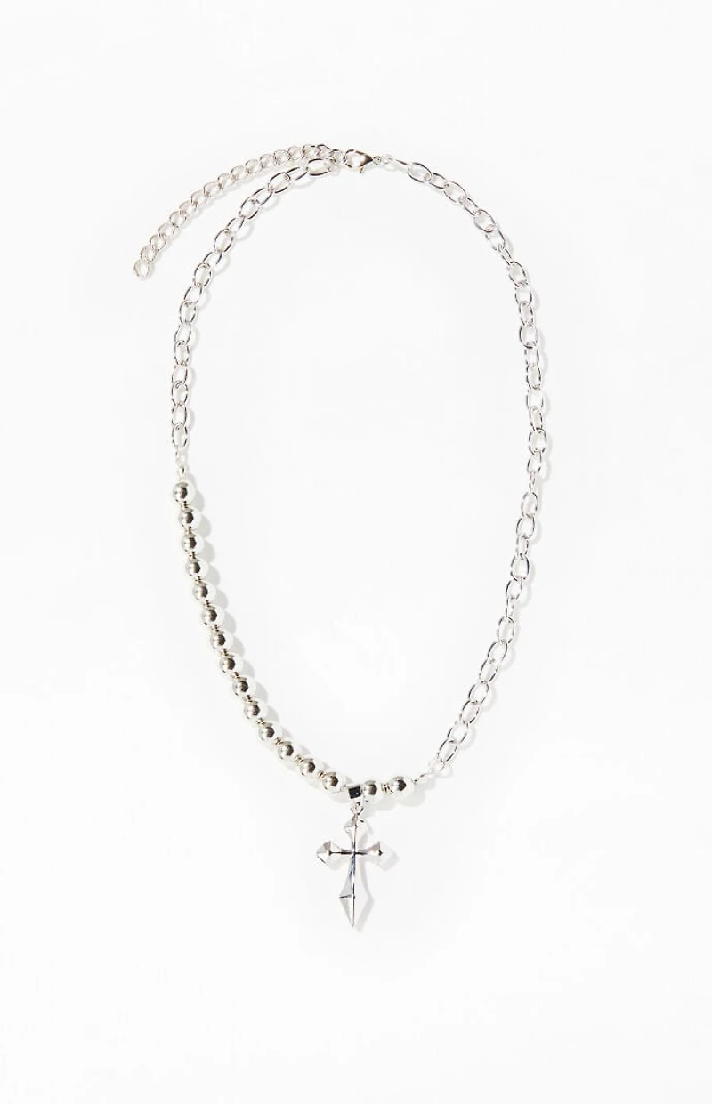 Pacsun Cross Pearl Necklace