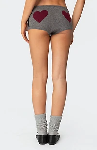 Edikted Heart Knit Micro Shorts