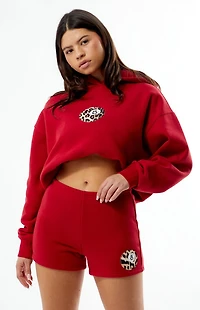 Pacsun Leopard 8 Ball Applique Slim Sweat Shorts