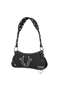 True Religion Horseshoe Black Denim Shoulder Bag