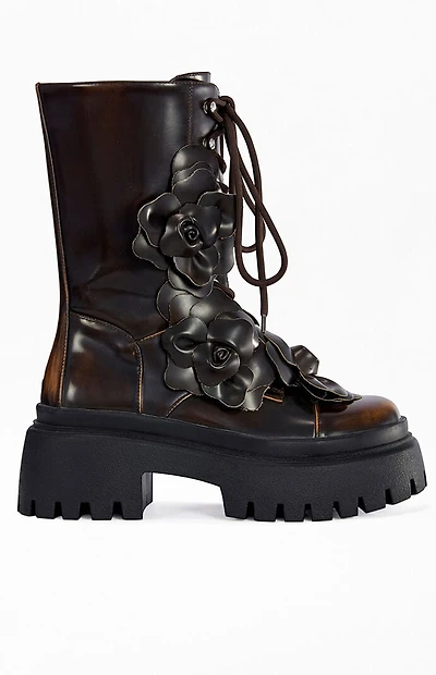 AZALEA WANG Women's Etra Espresso Flatform Booties