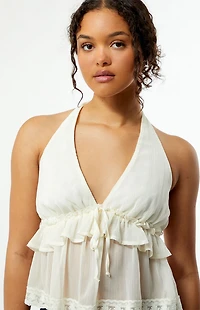 Your Favorite Bella Chiffon Ruffle Halter Top