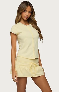 Edikted Yelena Lacey Button Up Top