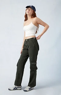 Pacsun Army Green Mid Rise Vintage Bootcut Pants