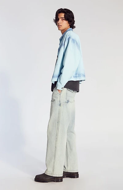 Pacsun Dylan Baggy Jeans Cargo Carpenter Light Indigo