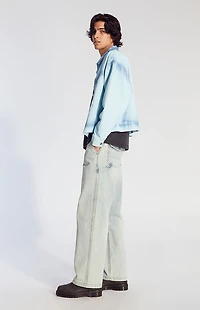 Pacsun Dylan Baggy Jeans Cargo Carpenter Light Indigo