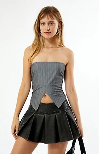 LA Hearts Pinstripe Sharkbite Tube Top