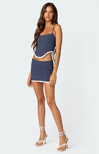 Edikted Thora Woven Lace Up Corset Top