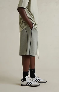 Fear of God ESSENTIALS Concrete Heather & Black Basketball Fleece Sweat Short