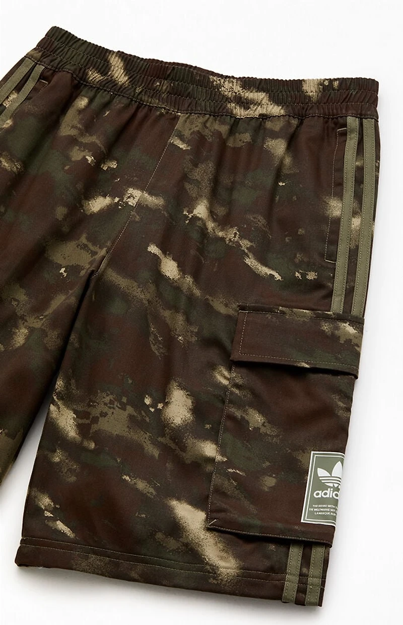 adidas Kids Camo 3-Stripes Cargo Shorts