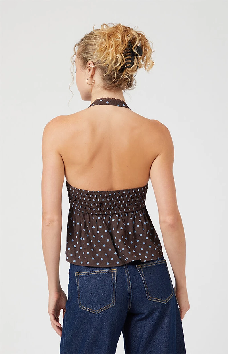Beverly and Beck Polka Dot Zara Halter Top