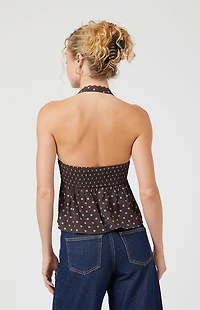Beverly and Beck Polka Dot Zara Halter Top