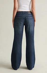 Pacsun Casey Low Rise Baggy Jeans Rhinestone Medium Blue