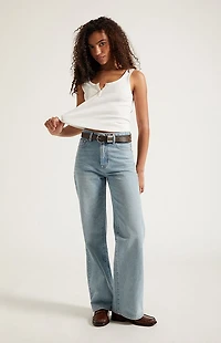 Pacsun Madison High Waisted Girlfriend Jeans Light Blue