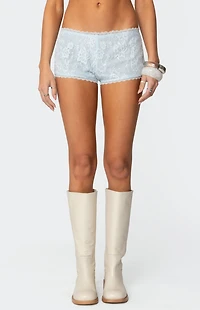 Edikted Sloaney Lace Micro Shorts