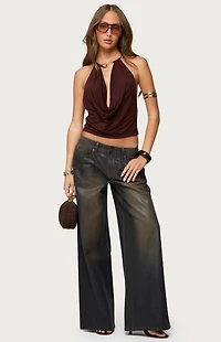Edikted Oversized Mud Wash Low Rise Jeans