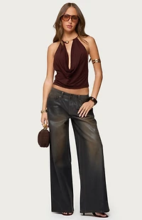 Edikted Oversized Mud Wash Low Rise Jeans