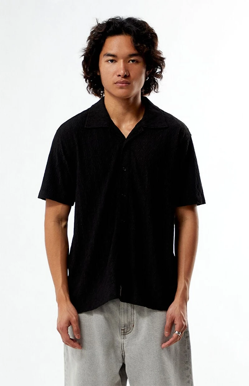 Pacsun Black Pointelle Camp Shirt