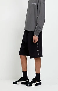 Pacsun Black Studded Fleece Baggy Sweat Shorts