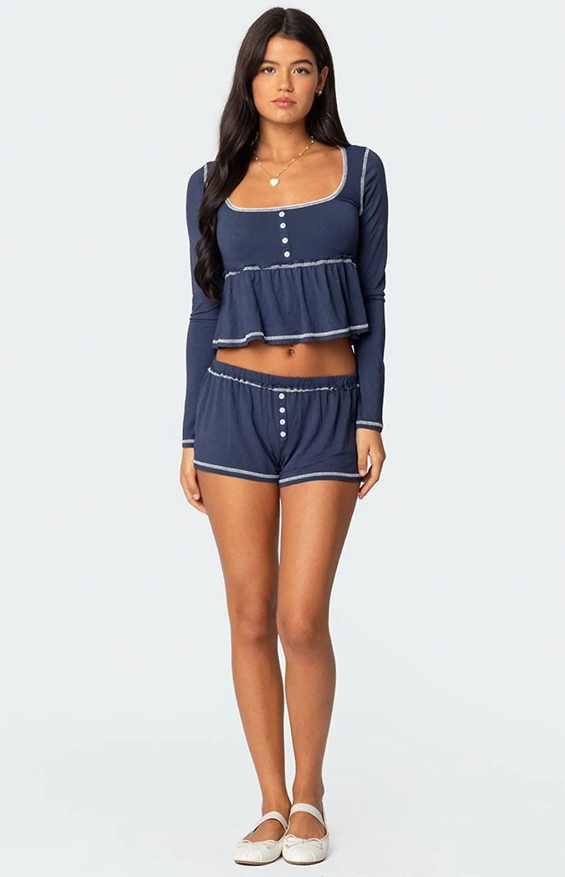 Edikted Arianne Contrast Babydoll Top