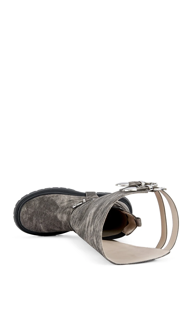 AZALEA WANG Women's Rampage Brown Distressed Combat Boots