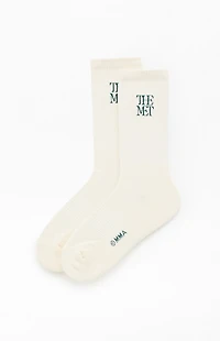 The Met x Pacsun Cream Logo Crew Socks