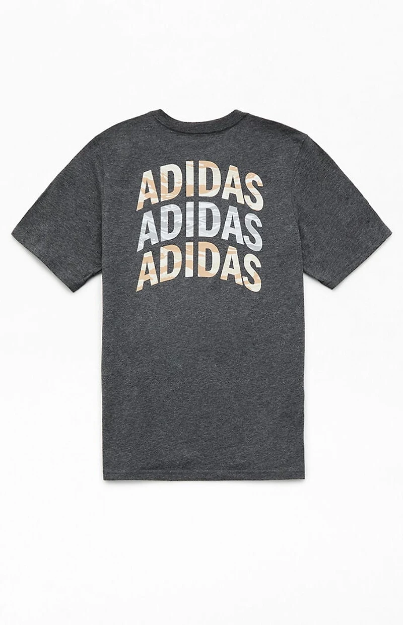 adidas Kids Heather Grey Tiger Camo Stack T-Shirt