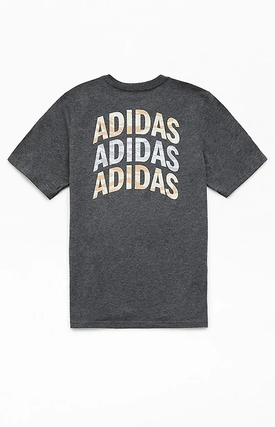 adidas Kids Heather Grey Tiger Camo Stack T-Shirt