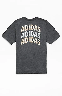 adidas Kids Heather Grey Tiger Camo Stack T-Shirt