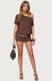 Edikted Dorie Off Shoulder Cut Out Mini Dress