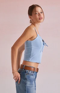Beverly and Beck Candy Tie Front Tank Top