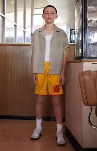 Pacsun Kids Club Pac Gold Mesh Soccer Shorts