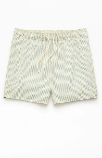 Pacsun Smiley Stripe Seersucker 4.5" Swim Trunks