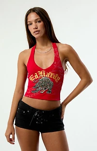 Ed Hardy Leopard Panther Halter Top