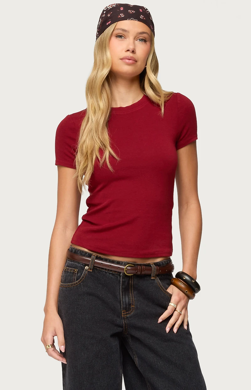 Edikted Daphney Ribbed T-Shirt