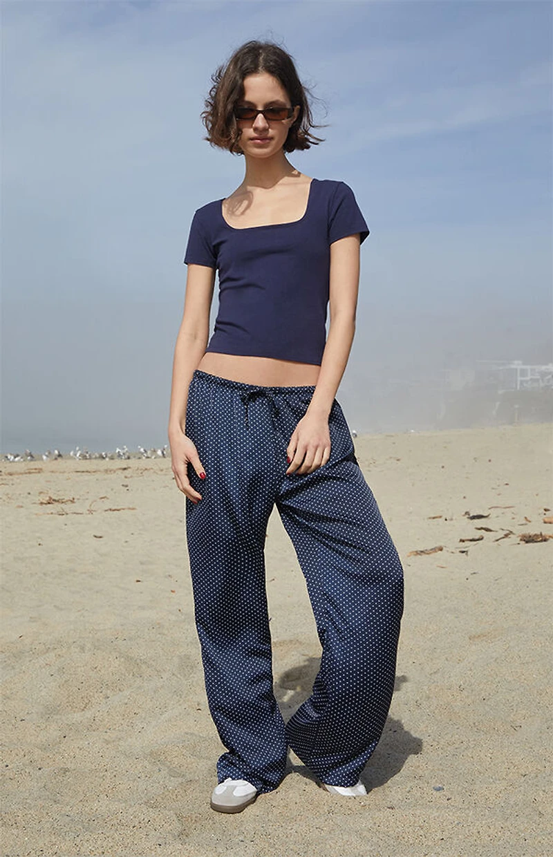 John Galt Navy Brenna Short Sleeve Top